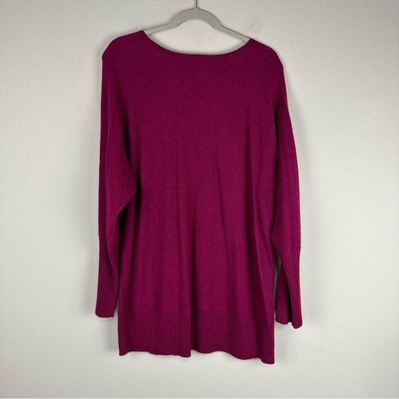 Bryn Walker Pink Purple Lambswool Cashmere Angora Blend Lagenlook Top Top Medium - Picture 3 of 6